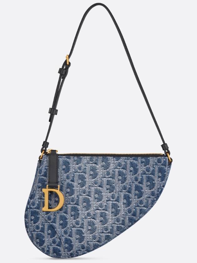Saddle Rodeo Pouch Bag Blue Dior