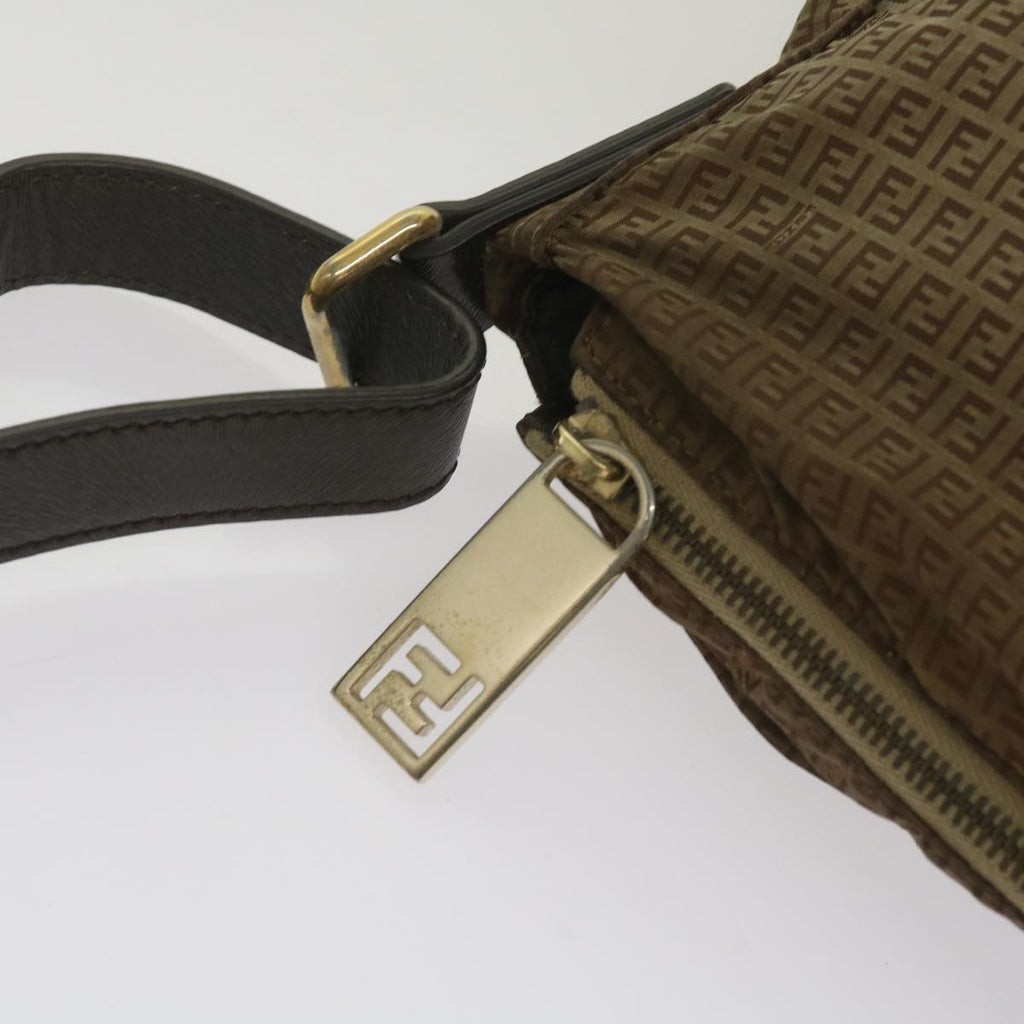 FENDI Zucchino Canvas Shoulder Bag Brown67343