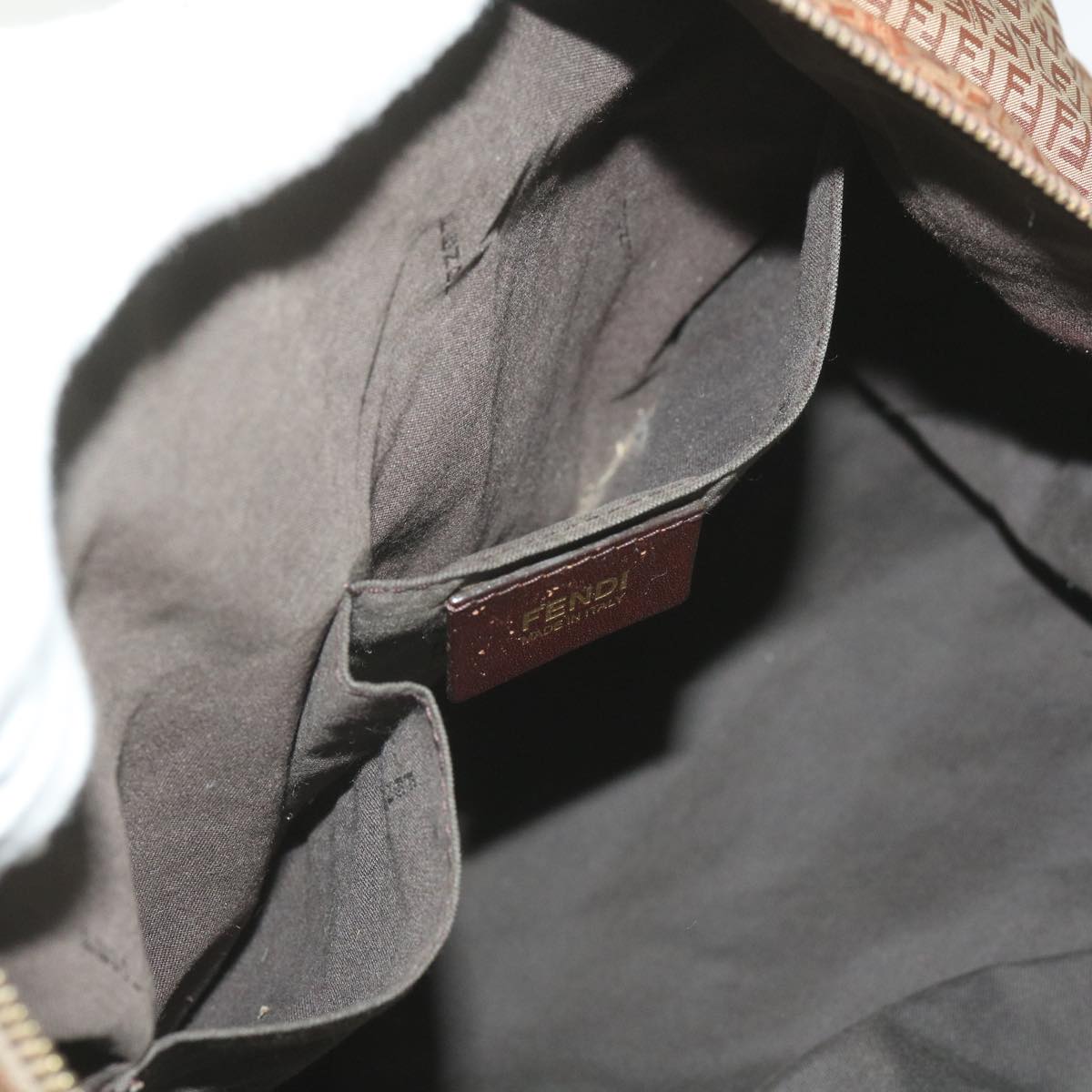 FENDI Zucchino Canvas Shoulder Bag Brown67343