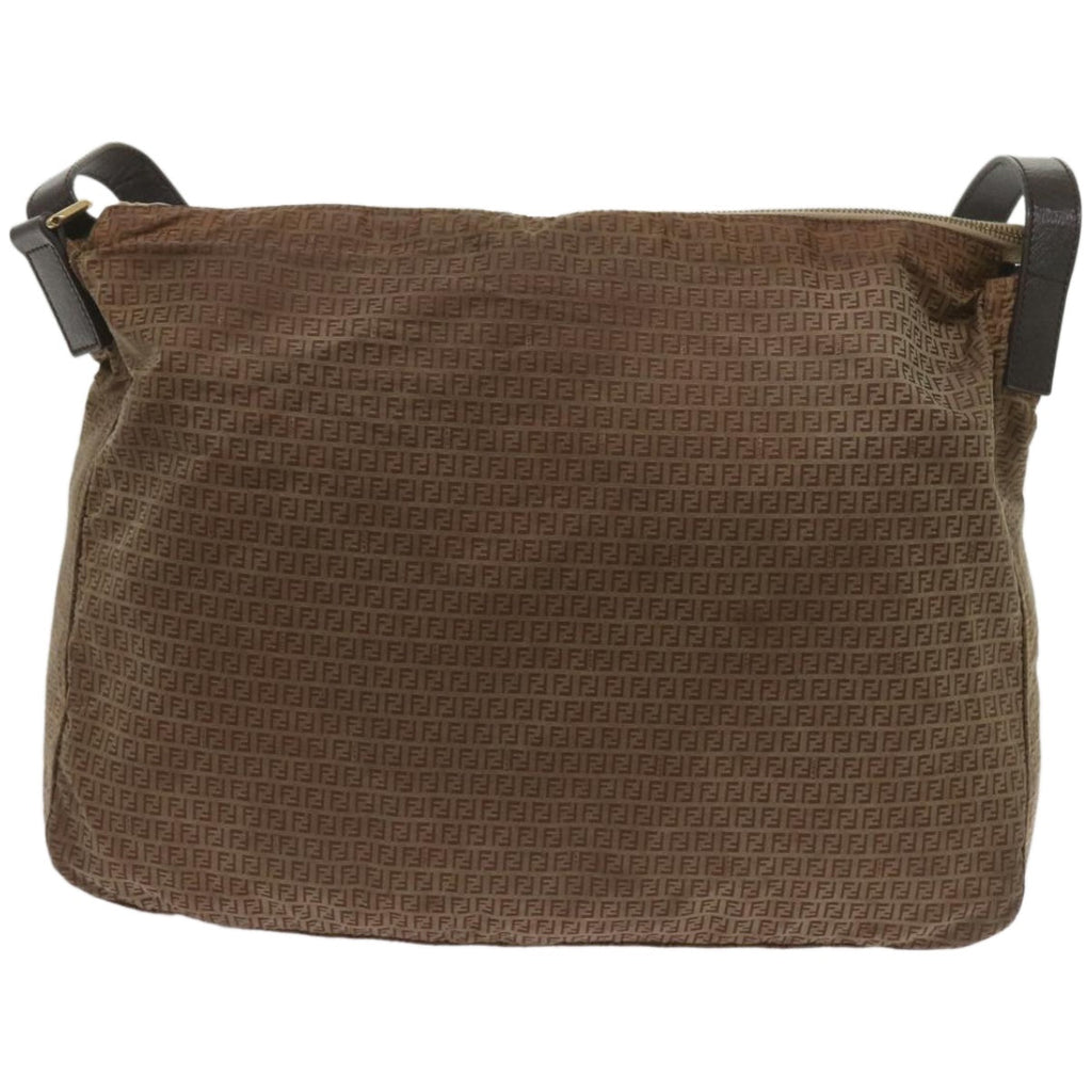 FENDI Zucchino Canvas Shoulder Bag Brown67343