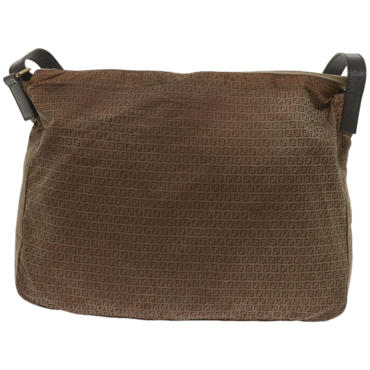 FENDI Zucchino Canvas Shoulder Bag Brown67343
