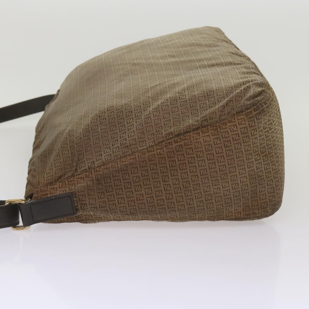 FENDI Zucchino Canvas Shoulder Bag Brown67343