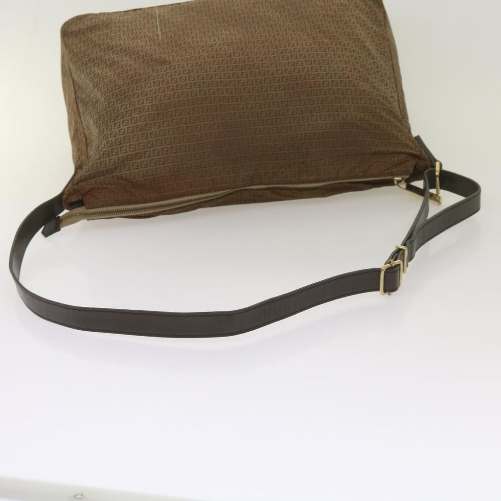 FENDI Zucchino Canvas Shoulder Bag Brown67343