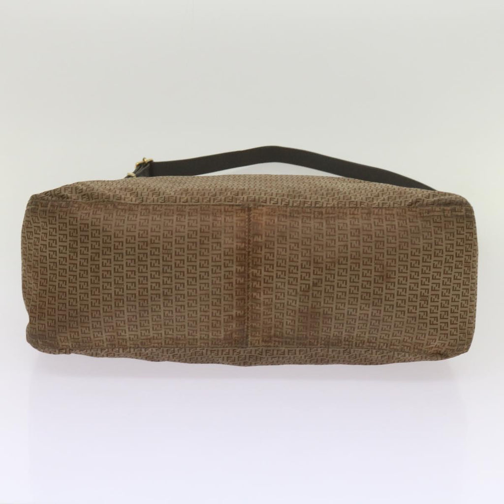 FENDI Zucchino Canvas Shoulder Bag Brown67343