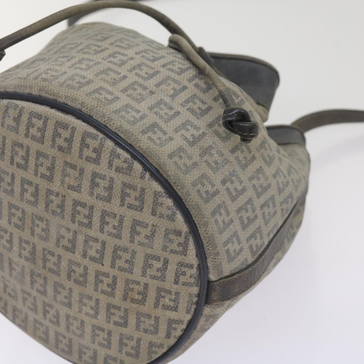 FENDI Zucchino Canvas Shoulder Bag Navy67351