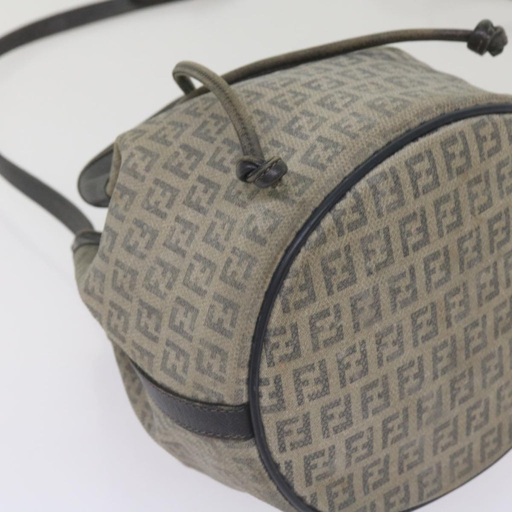 FENDI Zucchino Canvas Shoulder Bag Navy67351
