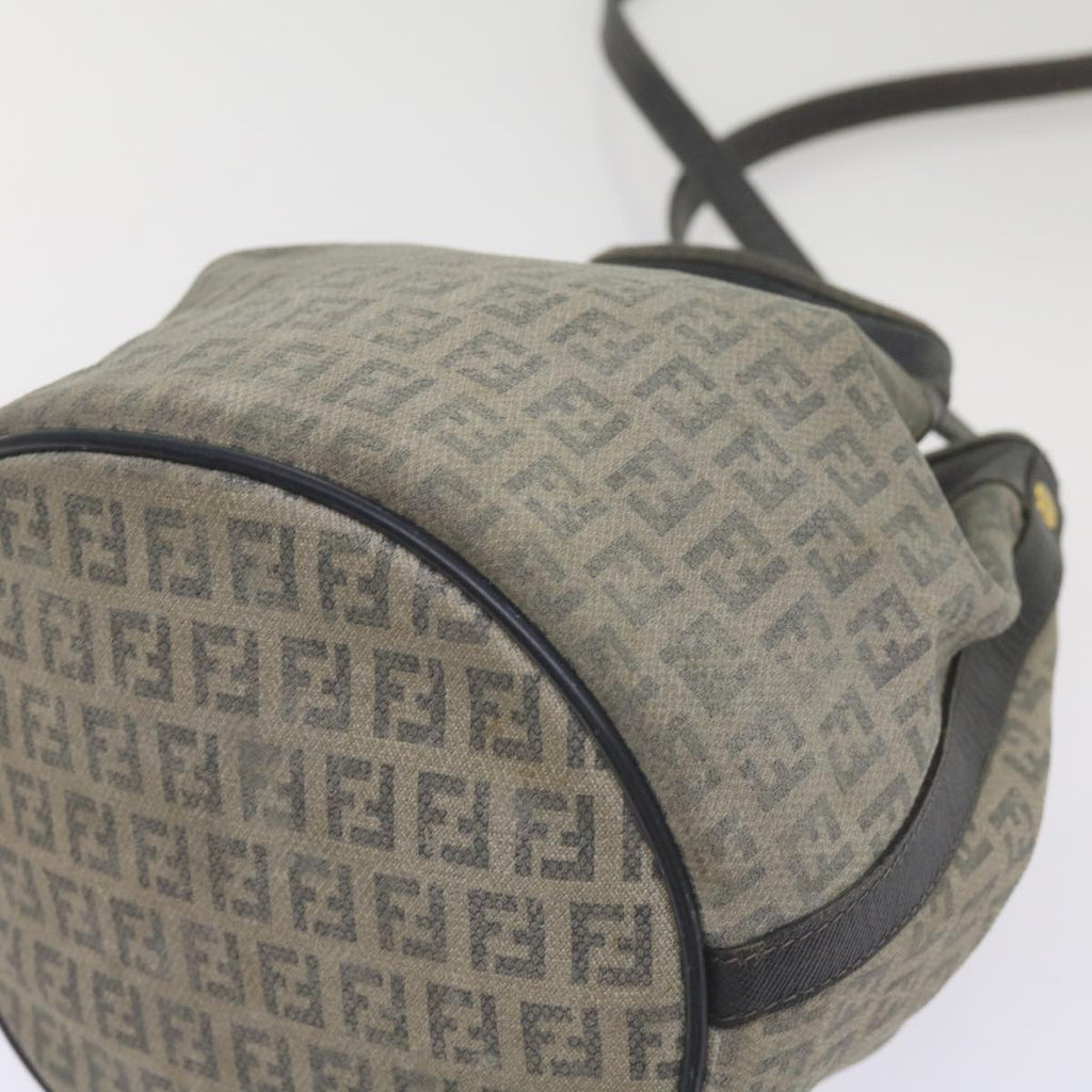 FENDI Zucchino Canvas Shoulder Bag Navy67351