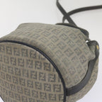 FENDI Zucchino Canvas Shoulder Bag Navy67351
