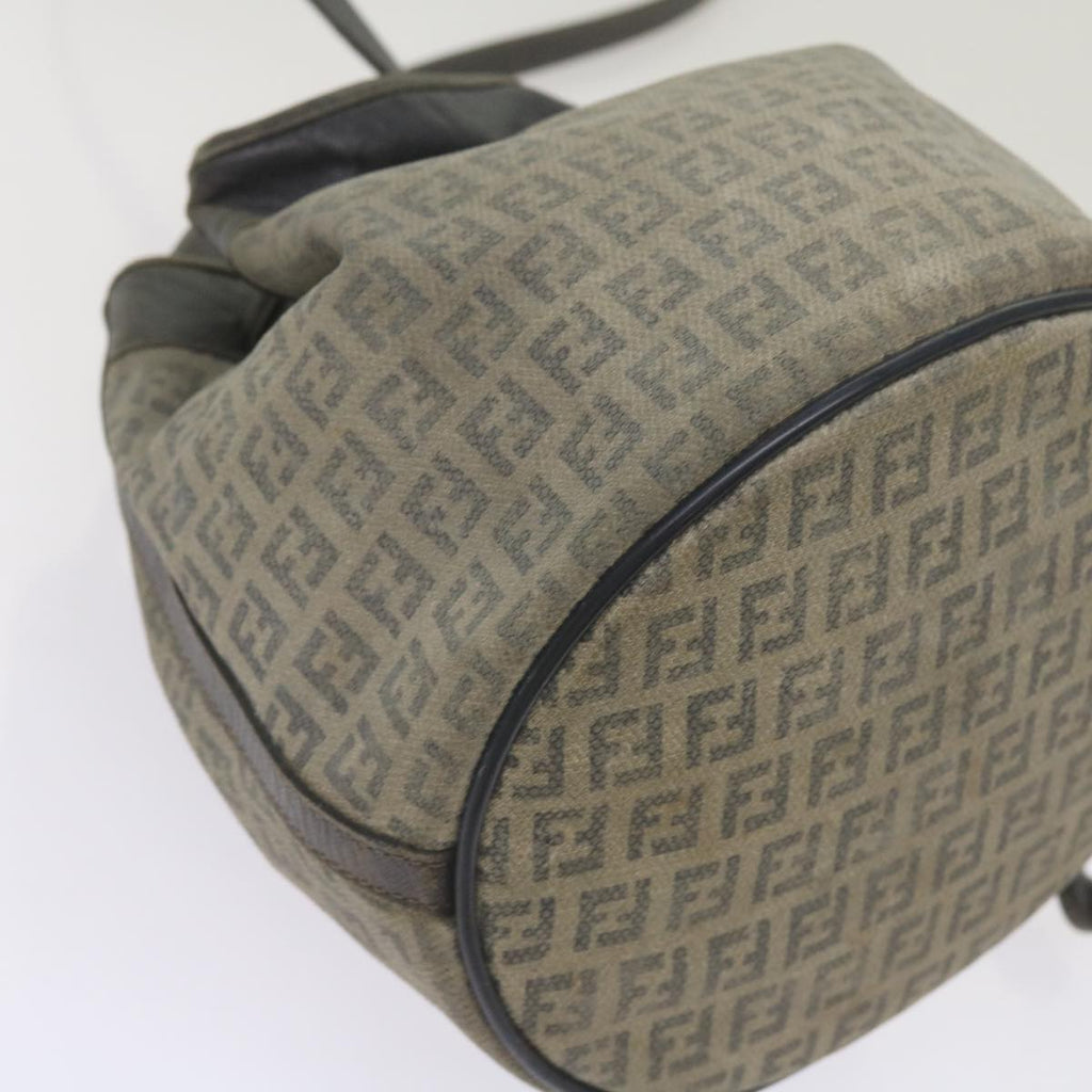 FENDI Zucchino Canvas Shoulder Bag Navy67351