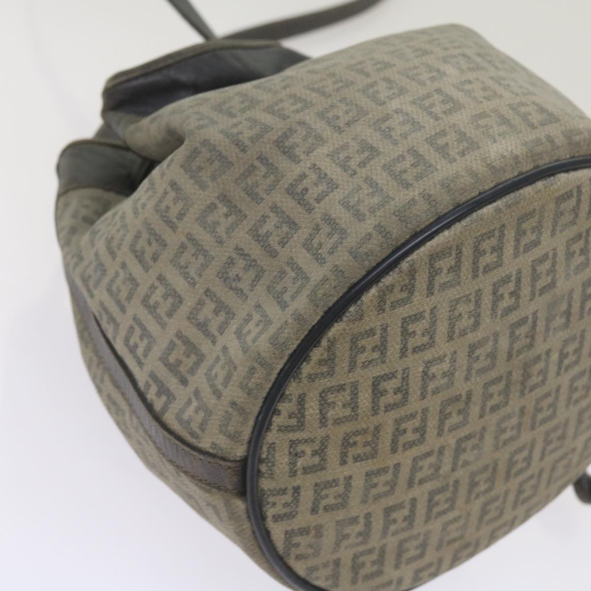 FENDI Zucchino Canvas Shoulder Bag Navy67351