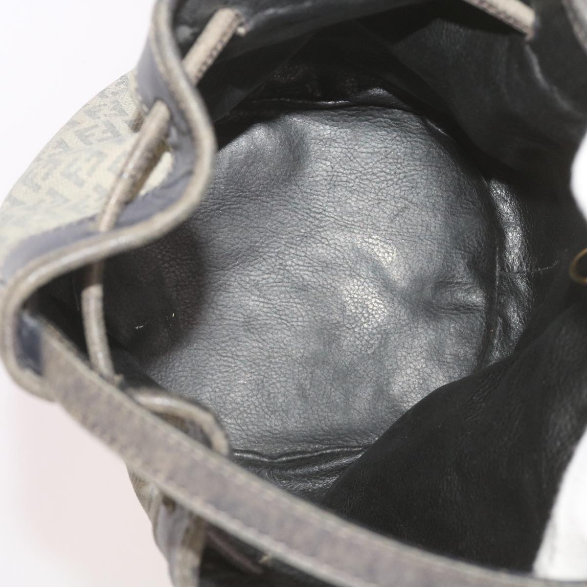 FENDI Zucchino Canvas Shoulder Bag Navy67351