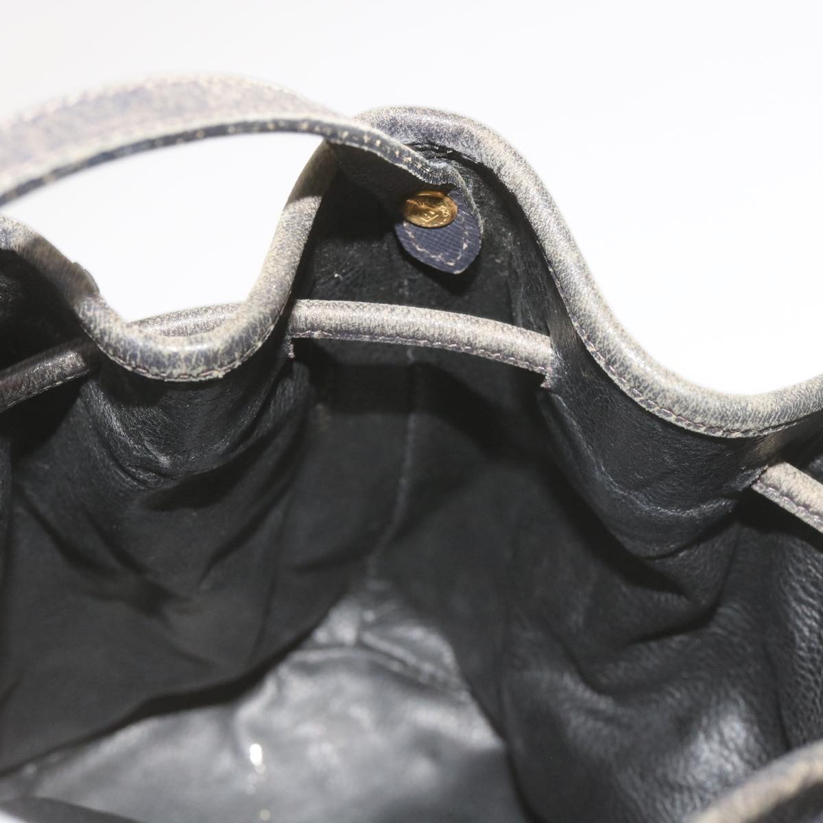FENDI Zucchino Canvas Shoulder Bag Navy67351