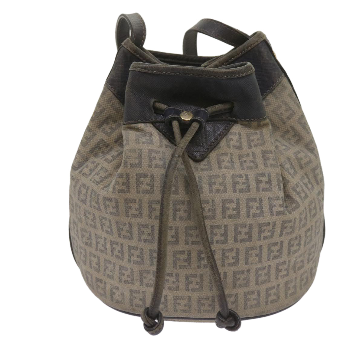 FENDI Zucchino Canvas Shoulder Bag Navy67351