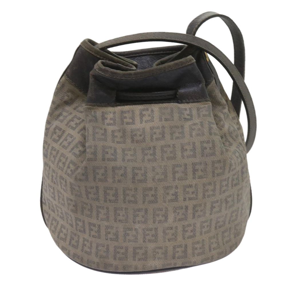 FENDI Zucchino Canvas Shoulder Bag Navy67351