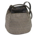 FENDI Zucchino Canvas Shoulder Bag Navy67351