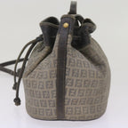FENDI Zucchino Canvas Shoulder Bag Navy67351