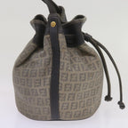 FENDI Zucchino Canvas Shoulder Bag Navy67351