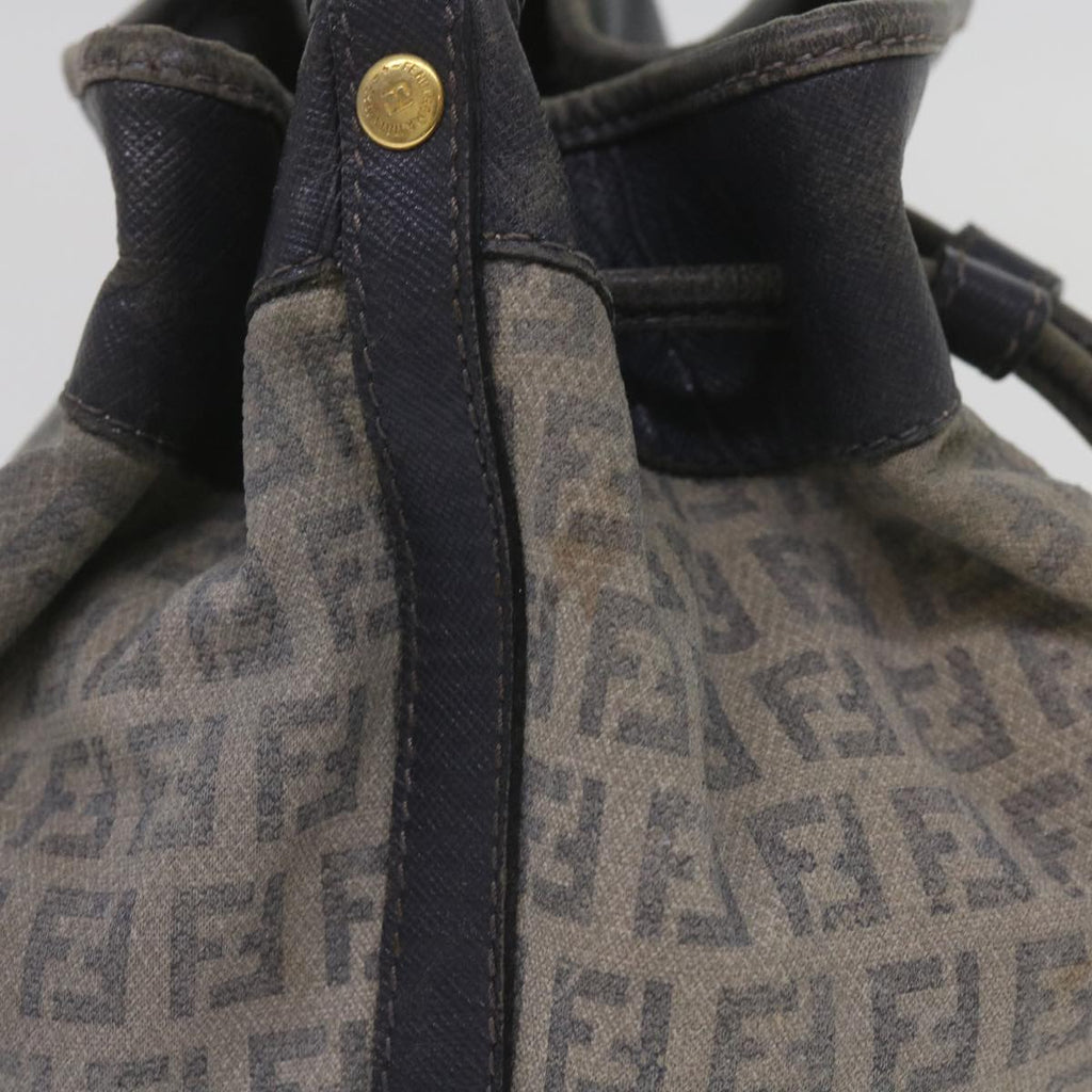 FENDI Zucchino Canvas Shoulder Bag Navy67351