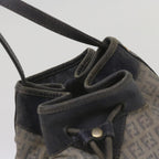 FENDI Zucchino Canvas Shoulder Bag Navy67351
