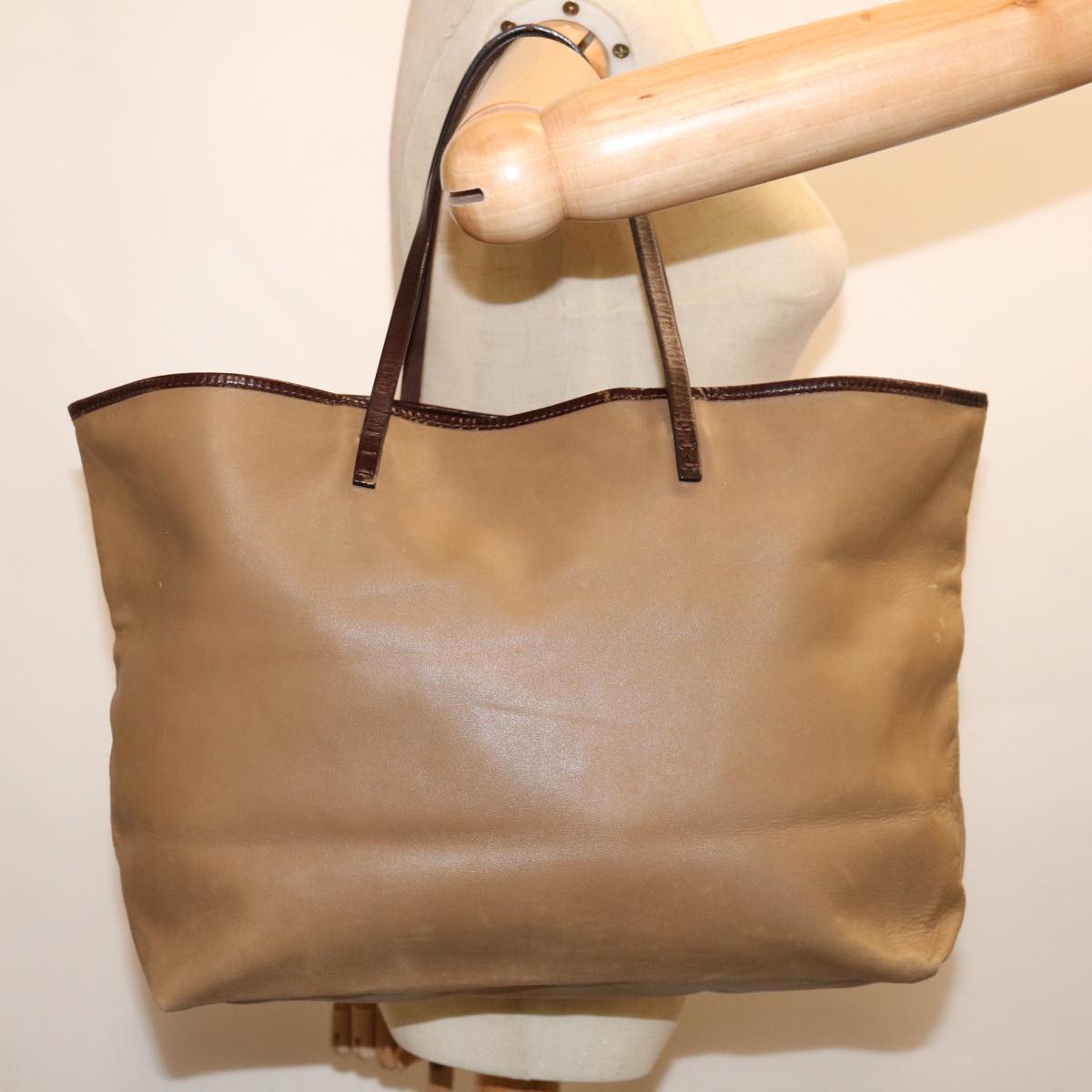 FENDI Tote Bag Leather Beige67352