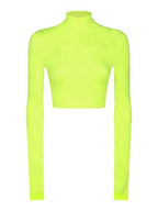 Balenciaga Crop Long Sleeve Neck Polar Fluo Yellow