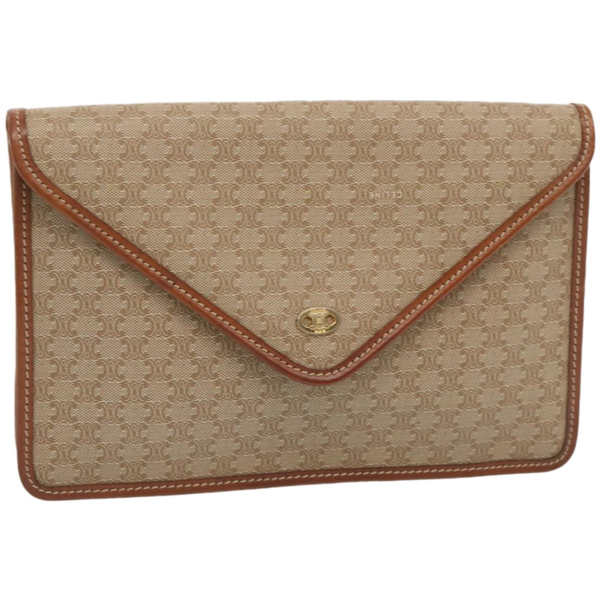 CELINE Macadam Canvas Clutch Bag Beige  67439