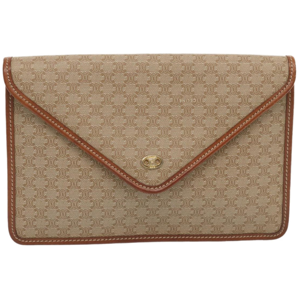 CELINE Macadam Canvas Clutch Bag Beige  67439