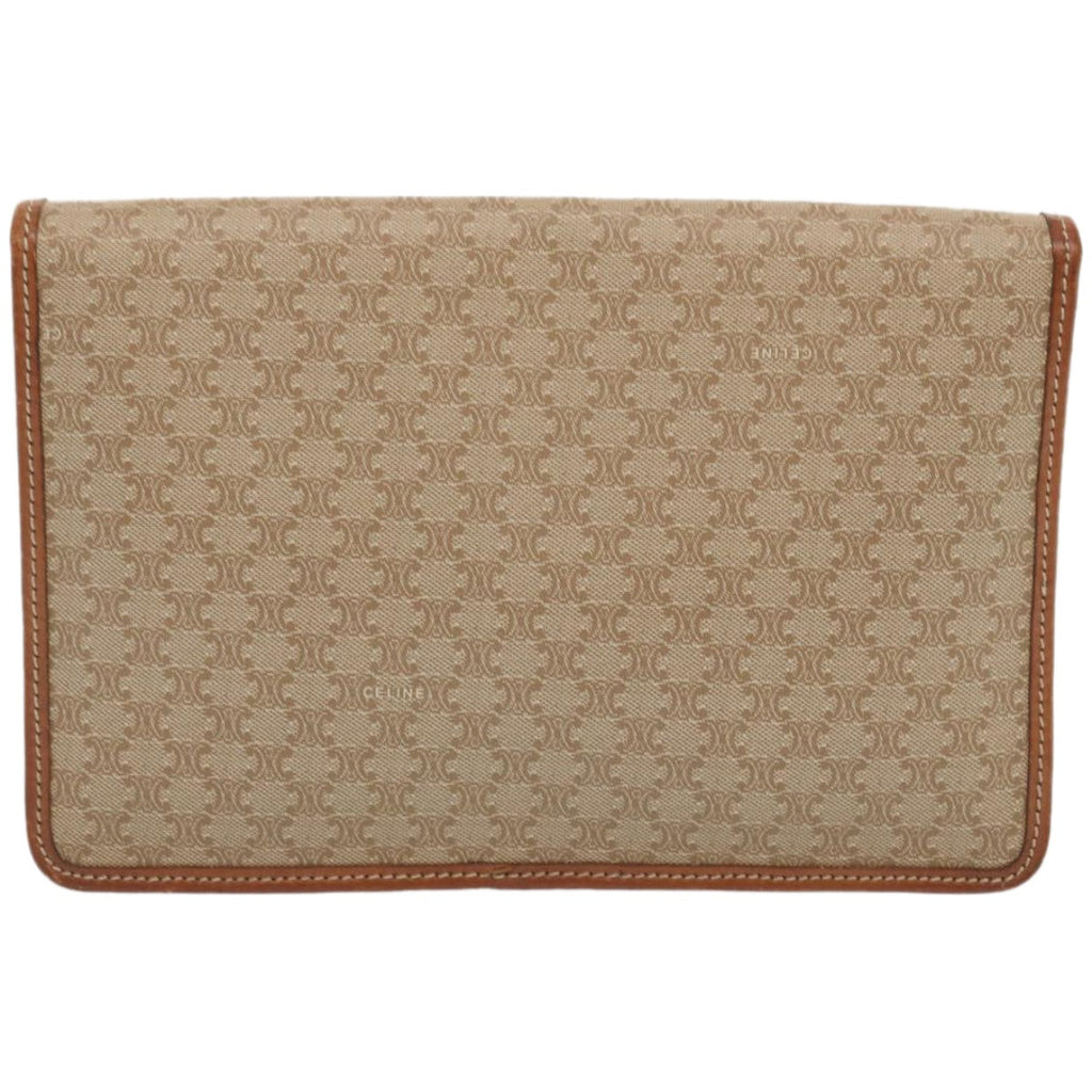 CELINE Macadam Canvas Clutch Bag Beige  67439
