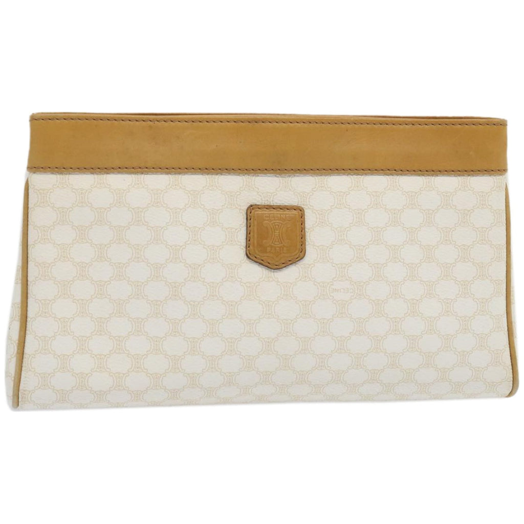 CELINE Macadam Canvas Clutch Bag PVC Leather Whe  67446