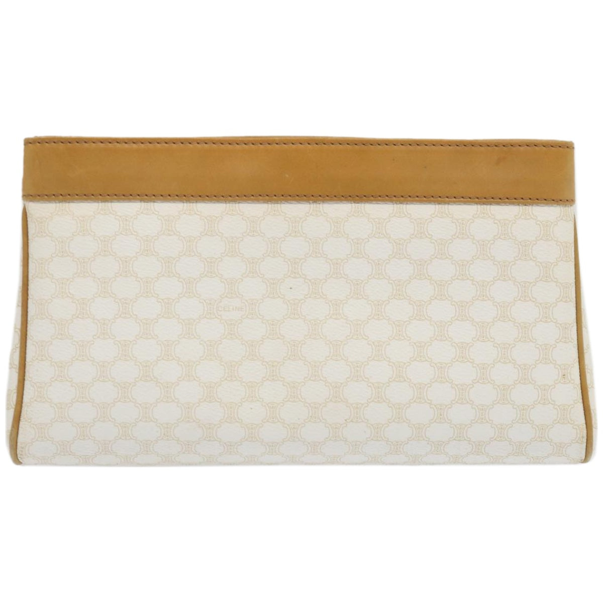 CELINE Macadam Canvas Clutch Bag PVC Leather Whe  67446