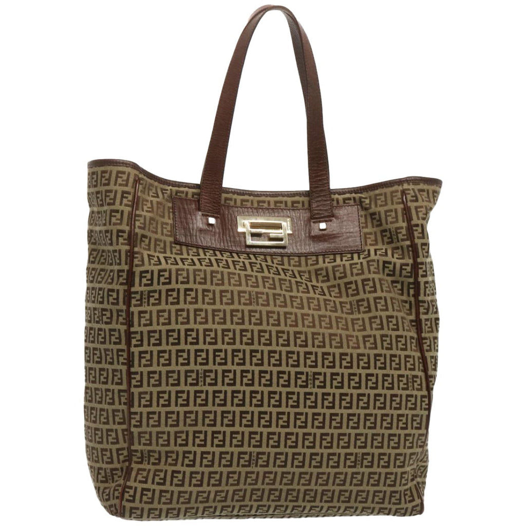 FENDI Zucchino Canvas Hand Bag Brown67454