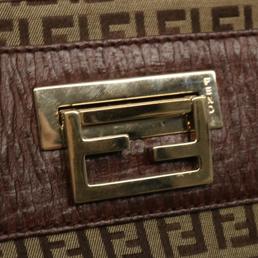 FENDI Zucchino Canvas Hand Bag Brown67454