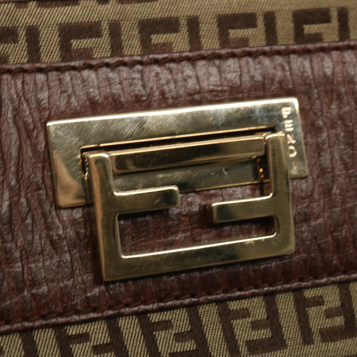 FENDI Zucchino Canvas Hand Bag Brown67454