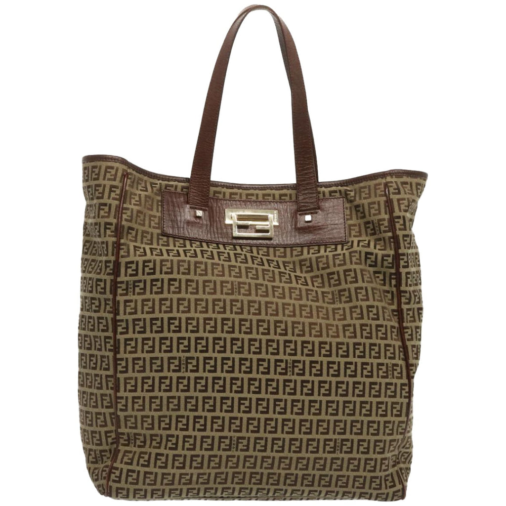 FENDI Zucchino Canvas Hand Bag Brown67454