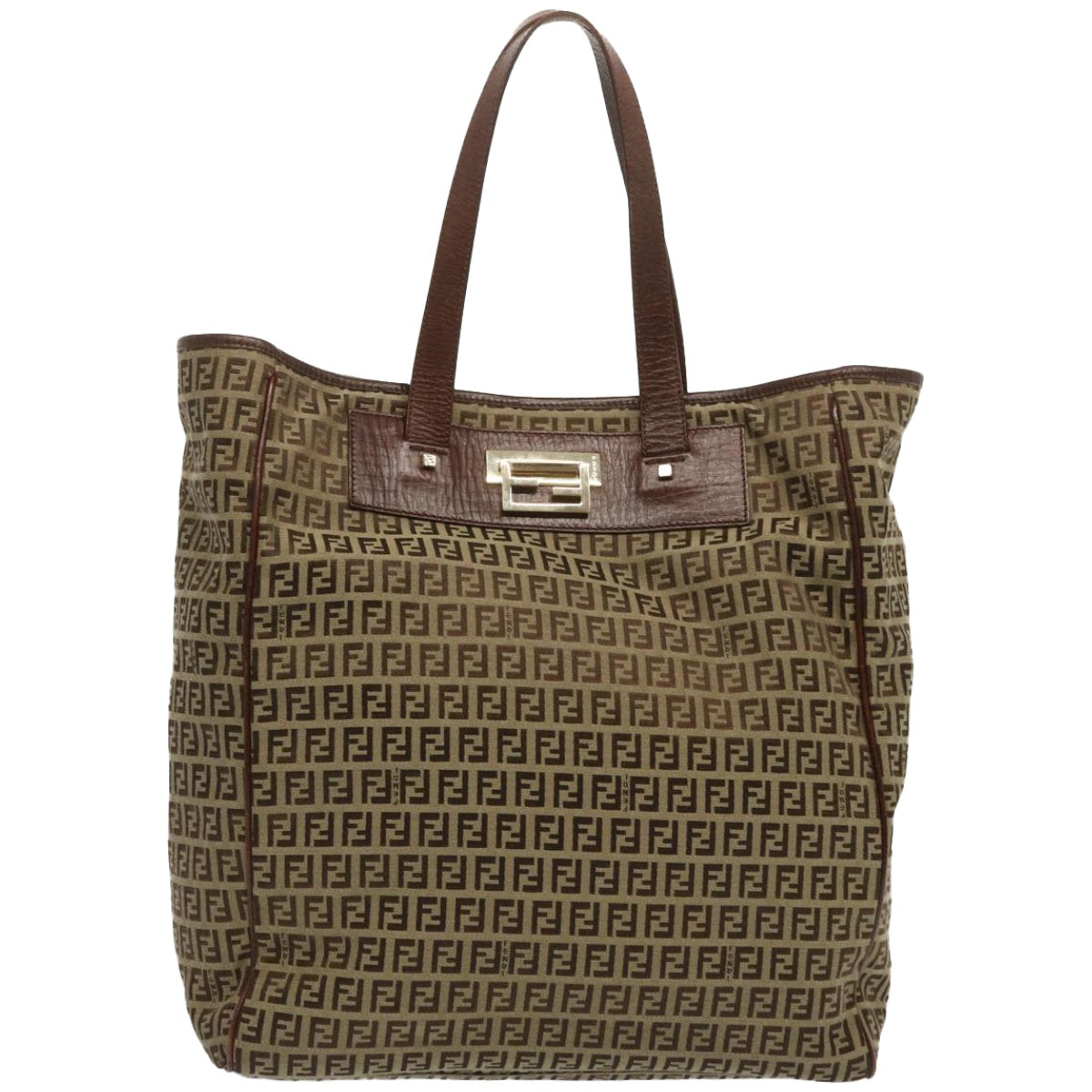 FENDI Zucchino Canvas Hand Bag Brown67454