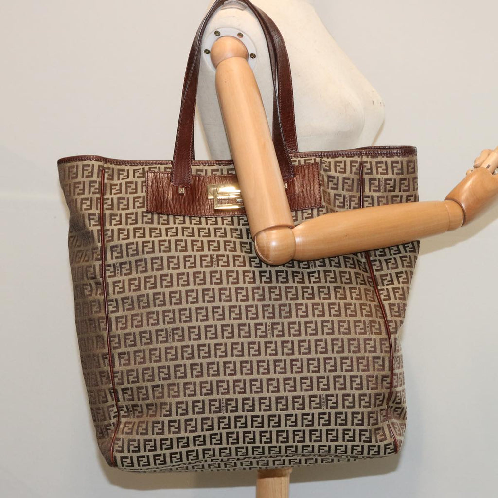 FENDI Zucchino Canvas Hand Bag Brown67454