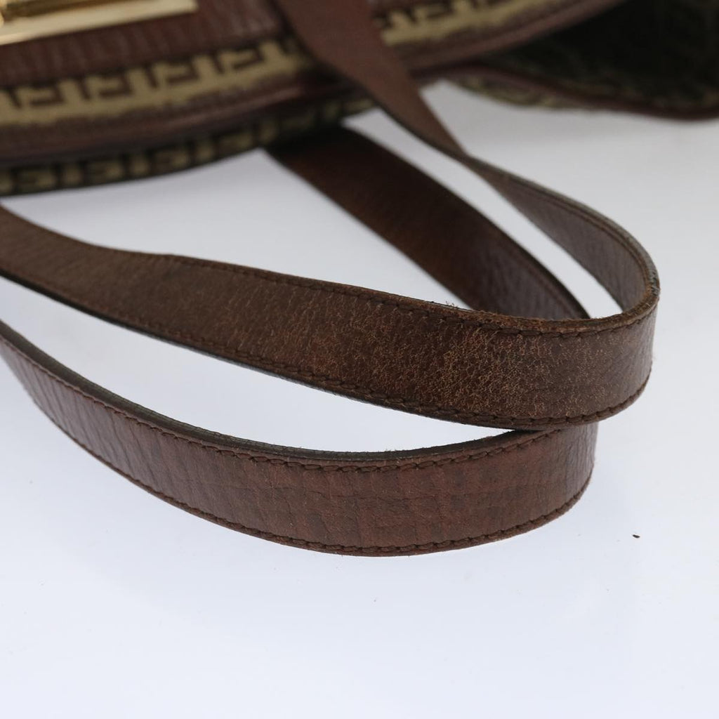 FENDI Zucchino Canvas Hand Bag Brown67454