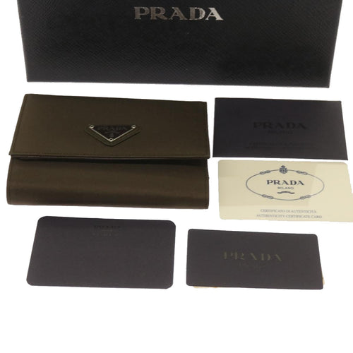 PRADA Wallet Nylon Gray  67558