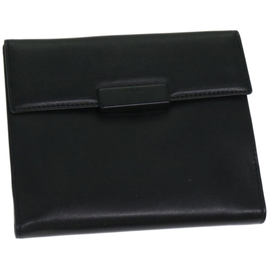 PRADA Wallet Leather Black  67559