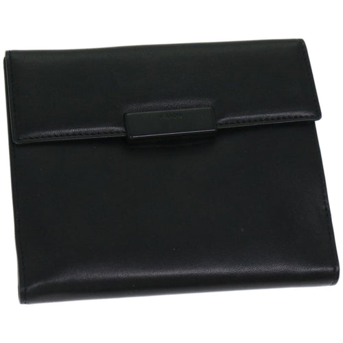 PRADA Wallet Leather Black  67559