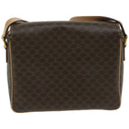 CELINE Macadam Canvas Shoulder Bag PVC Leather Brown Auth 67580