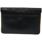 CELINE Clutch Bag Leather Black  67581