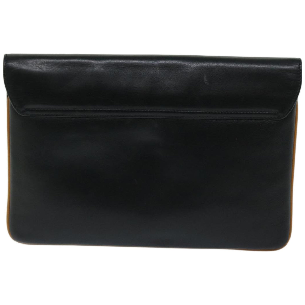 CELINE Clutch Bag Leather Black  67581
