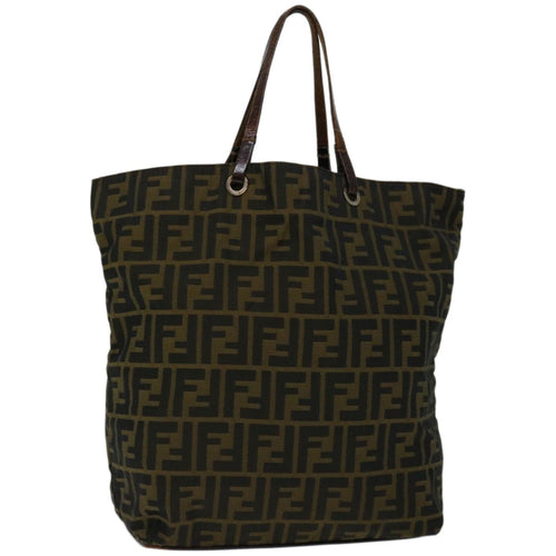 FENDI Zucca Canvas Hand Bag Black Brown67589