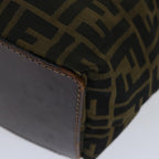 FENDI Zucca Canvas Hand Bag Black Brown67589