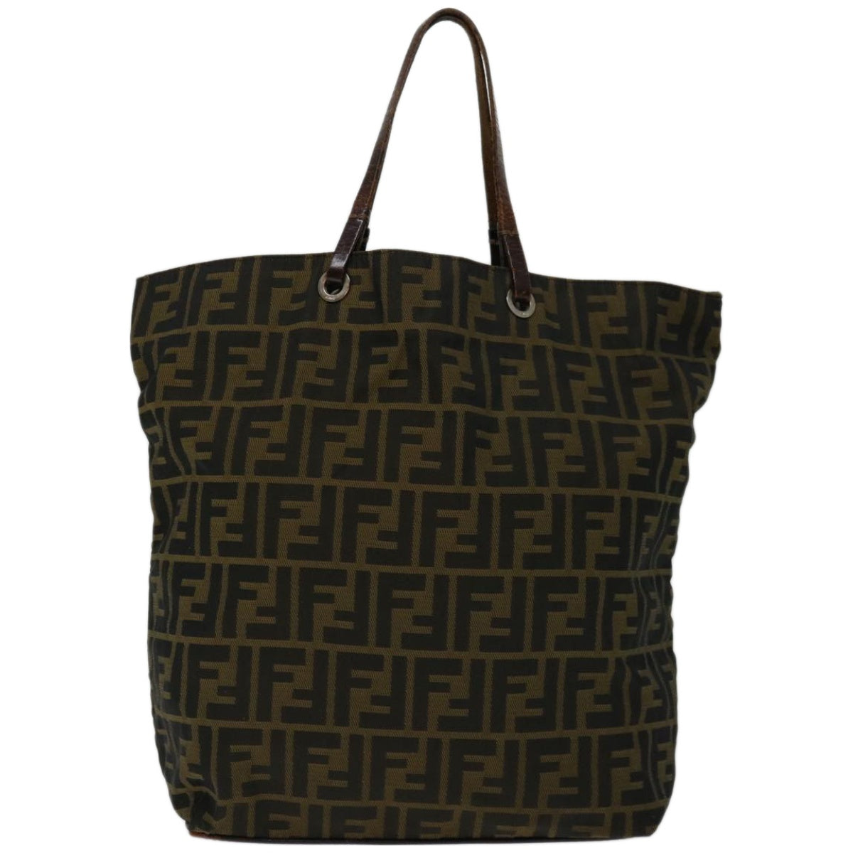 FENDI Zucca Canvas Hand Bag Black Brown67589