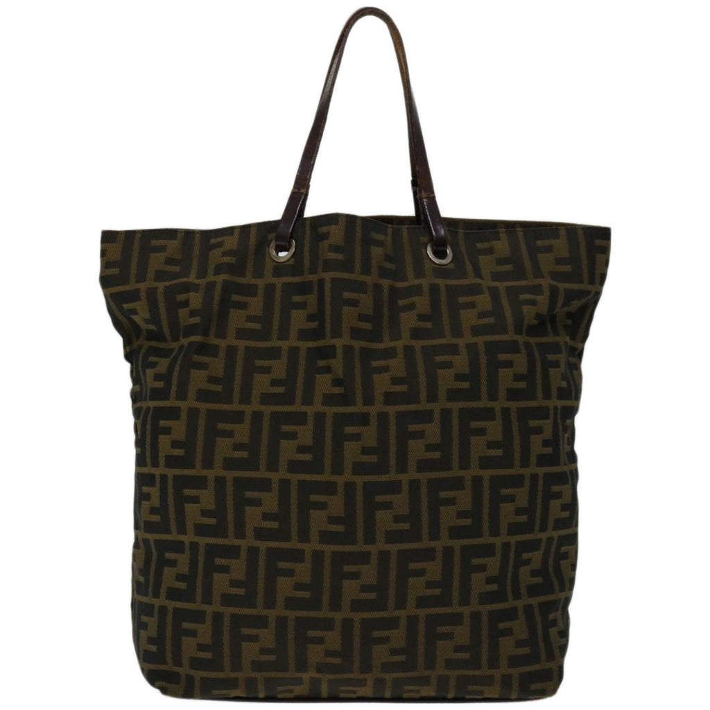 FENDI Zucca Canvas Hand Bag Black Brown67589