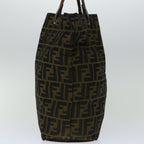 FENDI Zucca Canvas Hand Bag Black Brown67589
