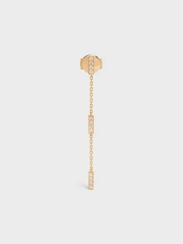 CELINE Line Triple Diamonds Earrings Yellow Gold