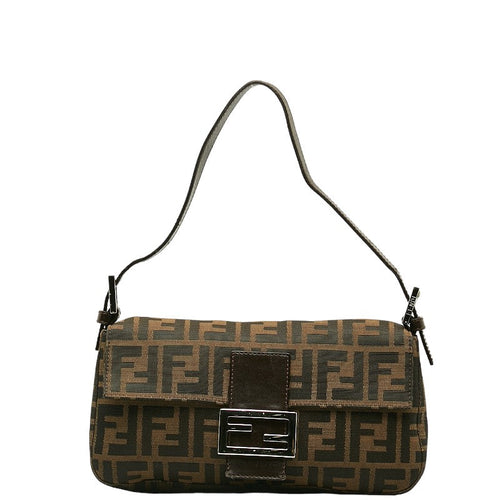 FY ZUCKA MANMABACKET SHOLDERBAG 26424 Brown canvas leather ladies FENDI